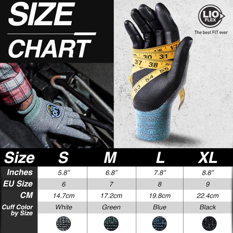 LIO FLEX Touch Screen Gloves - 3 Pairs, Grey, XL - Image 5